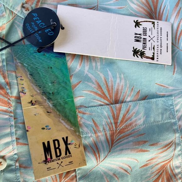 NWT Tropical Short Sleeve Button Shirt By MBS Premium Goods I Men's XL - Picture 4 of 12